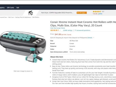 22822049 CONAIR EXTREME HEAT CURLERS Discount