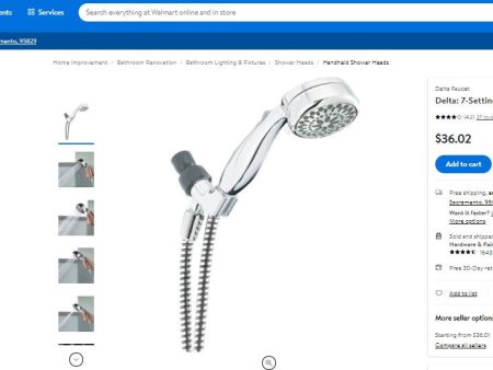 12622011 DELTA SHOWERHEAD 7 SPRAY JETS Online Sale