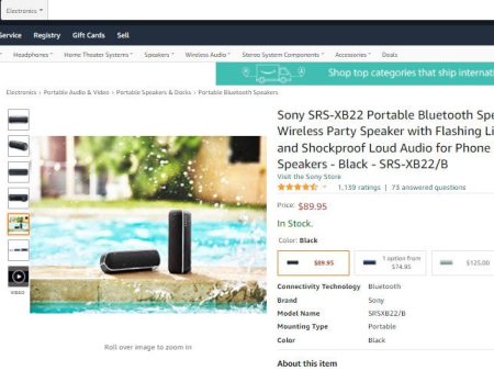 20422042 SONY SRS-XB22 EXTRA BASS WIRELESS SPEAKER Online Sale