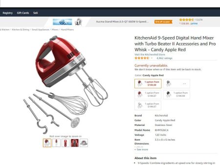 22822013 KITCHEN AIDE 9 SPEED HAND MIXER Online Hot Sale