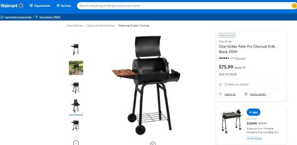 20422002 PROFESSIONAL CHAR-GRILLER PATIO PRO GRILL Fashion