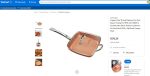 22822007 COPPER CHEF DIAMOND COOKWARE 12 INCH SQUARE FRYING PAN WITH GLASS LID Online