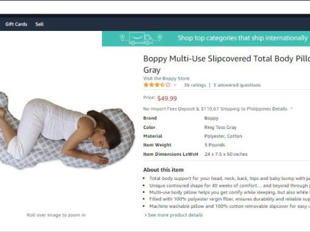 20422046 BOPPY MULTI-USE SLIPCOVERED TOTAL BODY PILLOW Hot on Sale