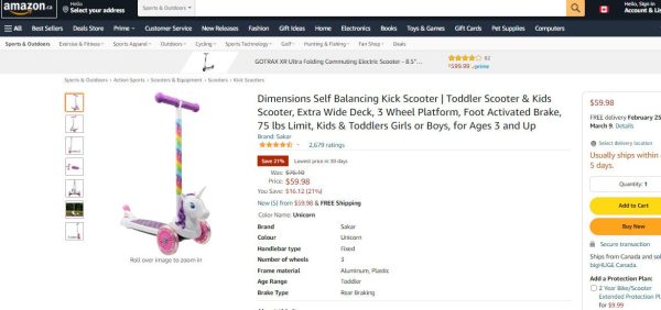 20422040 DIMENSIONS UNICORN SCOOTER WITH LIGHT UP WHEELS Online Hot Sale