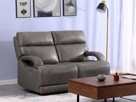 Dovestone Leather Power Reclining Loveseat with Power Headrests on Sale