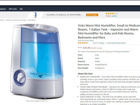 22822002 VICK S WARM MIST HUMIDIFER Discount