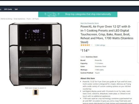 121521005 12QT POWERXL AIR FRYER PRO Hot on Sale